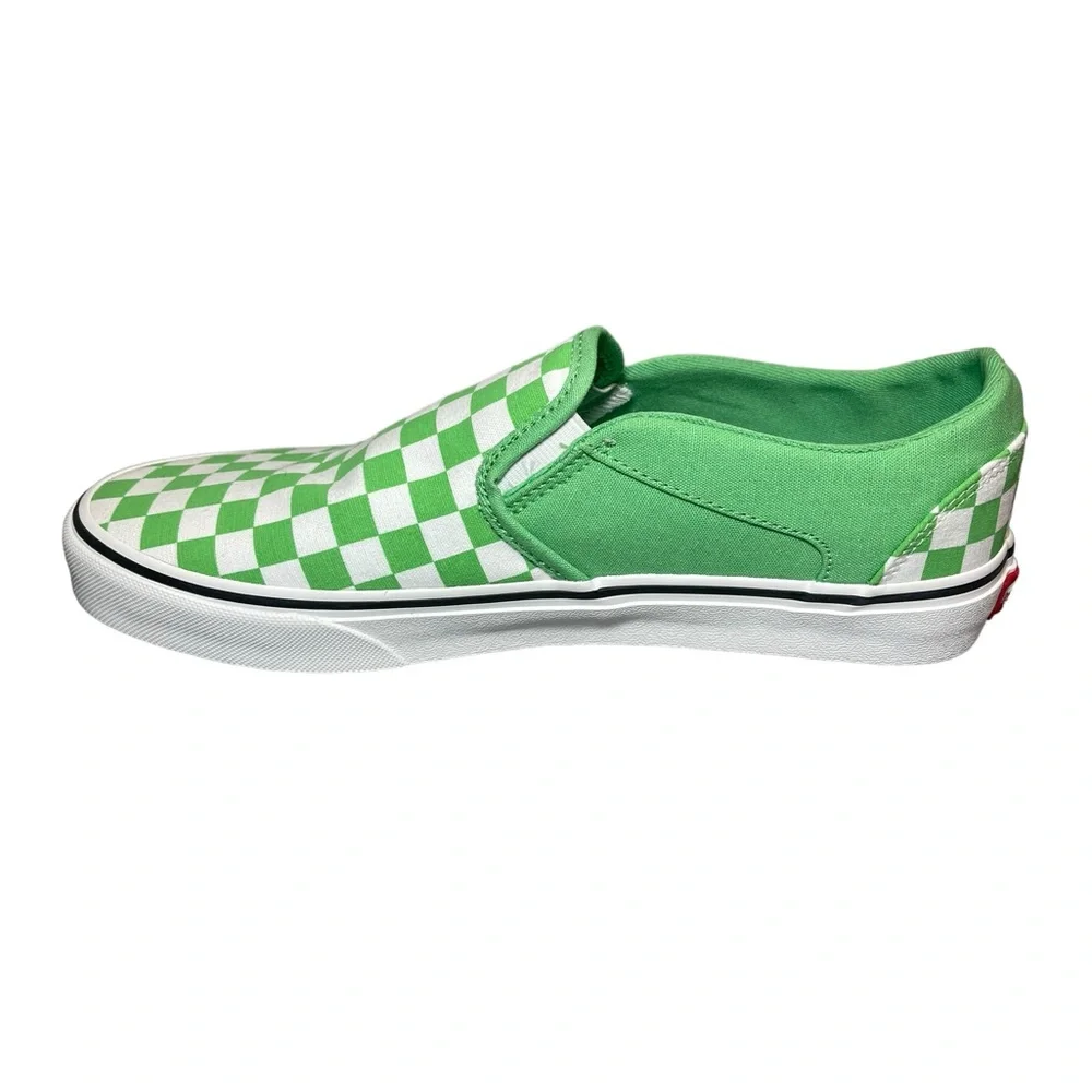 ⚡️SOLD⚡️Vans Classic Asher Checkerboard Slip-On Sneaker Green Shoes Women’s 11 - Picture 14 of 16